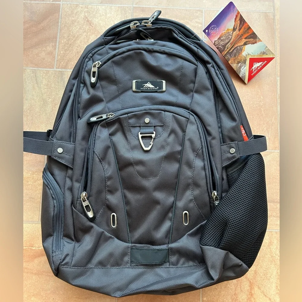 NWT High Sierra Black & Gray Pro Series Business Laptop Travel Backpack
